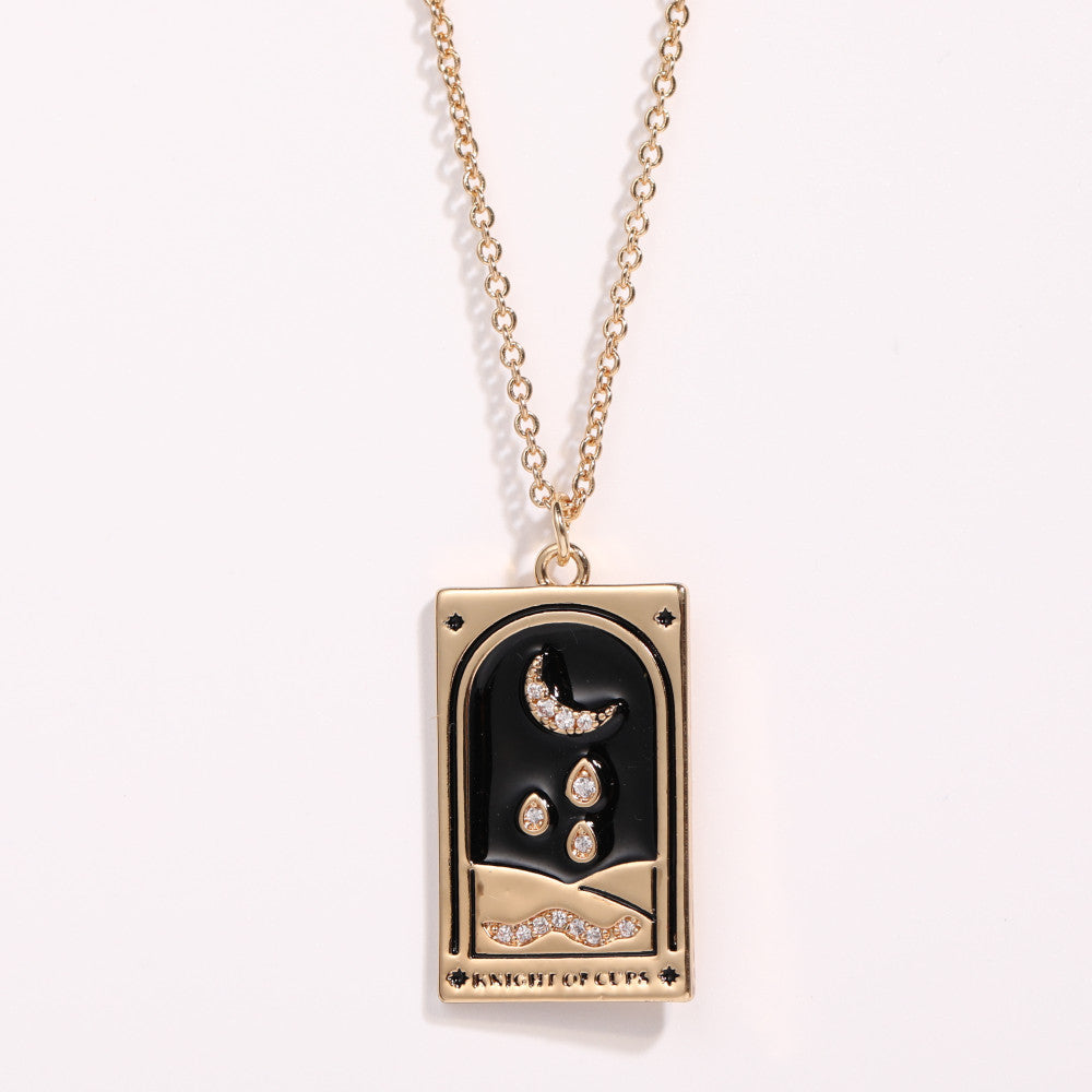 Wholesale TAROT Brand Tarot Necklace with Diamond Drops of Oil Plated with Gold